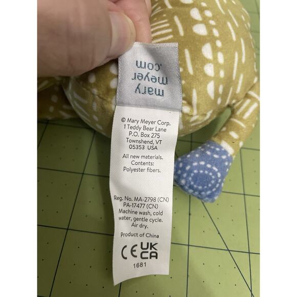 Mary Meyer Rattle Boho Elephant Plush Stuffed Animal Baby Toy Infant 5.5" Green - Picture 9 of 13